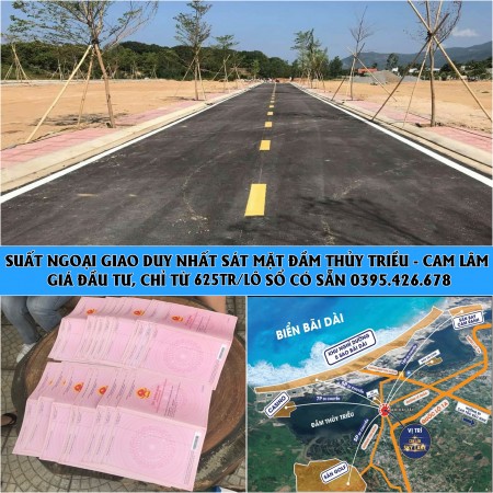 Đất nền Cam Lâm, Bãi dài cách bến du thuyền 200m2, chỉ từ 625 triệu/lô, lhcc