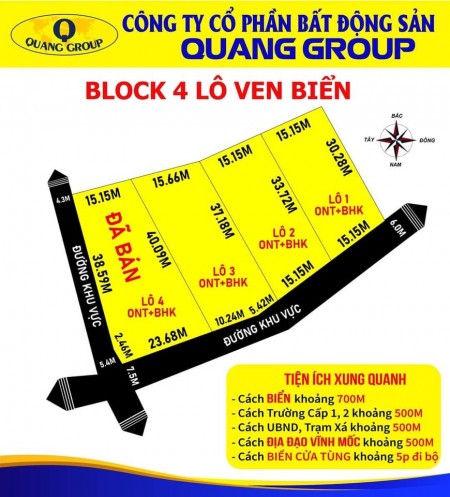Bán đất diện tích rộng phù hợp xây dựng biệt thự, sân vườn, đường 6m, lhcc