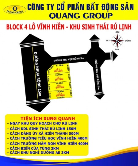 Bán đất mặt tiền đường nhựa 15m, hướng Tây Nam, liên hệ chính chủ
