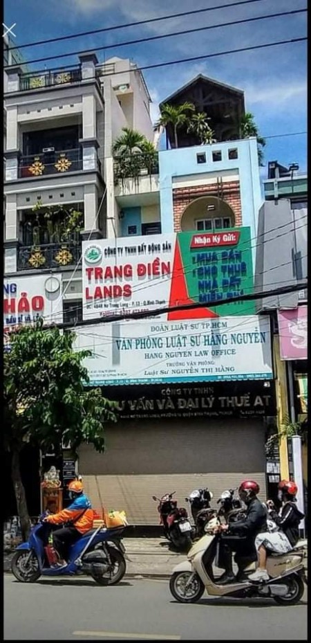 Định cư nước ngoài cần bán gấp mặt tiền 5m, đường Nơ Trang Long, dt 122m2, nở hậu 7.5m