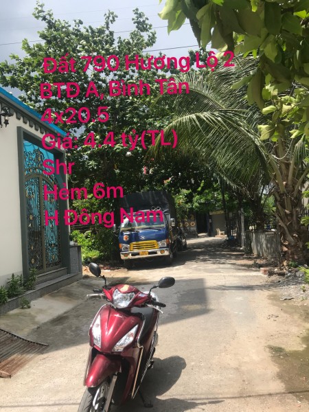 Đất Hương Lô 2 Binh Tân 4x21 shr 4.4 tỷ thương lượng đường 6m