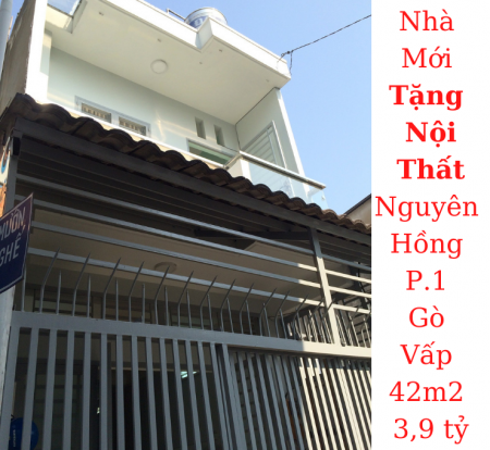 Bán nhà mới ở ngay đường Nguyên Hồng, phường 1, Gò Vấp dt 42m2 giá 3,9 tỷ thương lượng