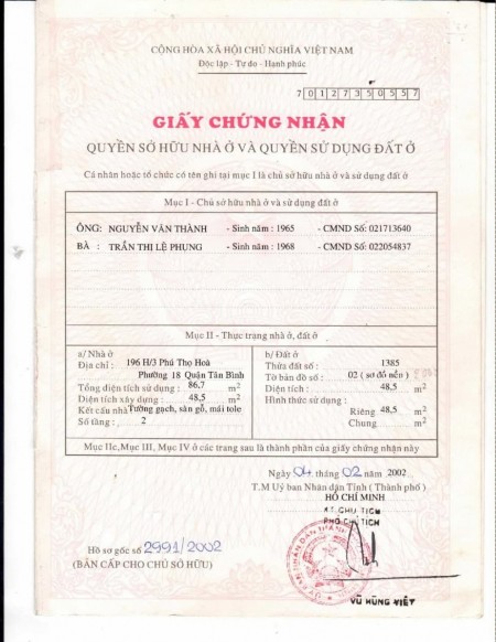 Chính chủ bán nhà Lê Văn Phan-Tân Phú, 4x12m nhà 3 Tầng, BTCT, Sổ hồng riêng sang tên ngay.