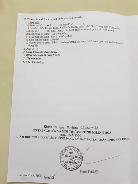 Đất nền thổ cư giá đổ nợ ( đất dân) giá ngợp. Trung Tâm Hành Chính Tp Nha Trang.Khánh Hòa