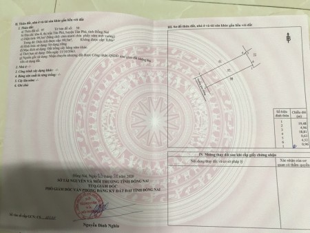 Diện tích 99,5m2 Đất Thị trấn, Trung tâm huyện, nở hậu, sổ riêng, đường ô tô, Giá 600 triệu