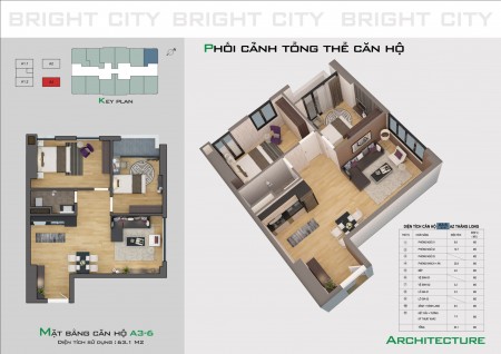 Bán căn hộ chỉ 18 triệu/m2, sở hữu căn hộ 63.1m2, 2 pn, 1 wc, ngân hàng hỗ trợ 70%, lh 0964136132