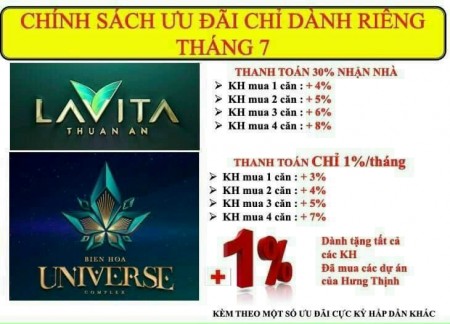 Căn hộ cao cấp Lavita Thuận An 2 pn, giá chỉ từ 24 tỷ, ưu đãi duy nhất, tháng 7 ck lên đến 8%