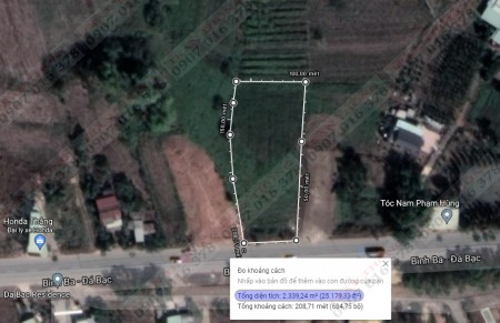 Bán đất huyện Châu Đức Mặt Tiền 27m có 200m2 thổ cư. Chỉ 7,4 Tỷ - LH: 0907016378