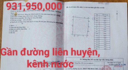 Bán 2 lô đất nông nghiệp hồng thái gần đường liên huyện và dân cư giá chỉ từ 90k/m2 Lh 0938677909
