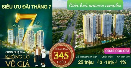 Biên Hòa Universe Complex chiết khấu 5%, thanh toán 1%/tháng, cơ hội trúng mazda chỉ trong tháng 7 - 0932030061