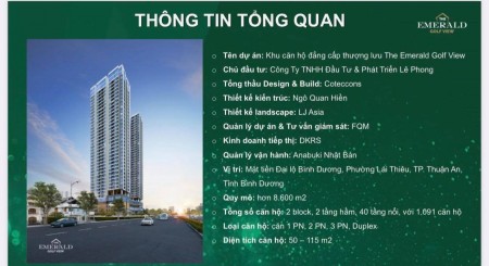 20 căn duy nhất được hưởng chính sách đột phá chỉ thanh toán 100 triệu - The Emerald Golf View