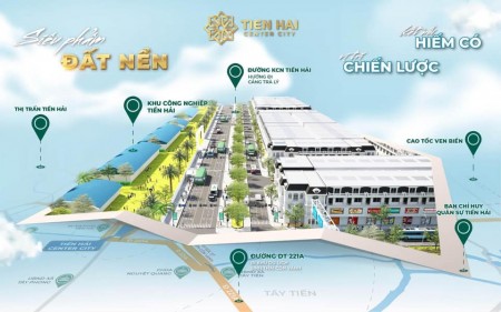 Đất nền sổ đỏ Tiền Hải Center City đầy đủ tiện ích, dt 100m2, giá thoả thuận