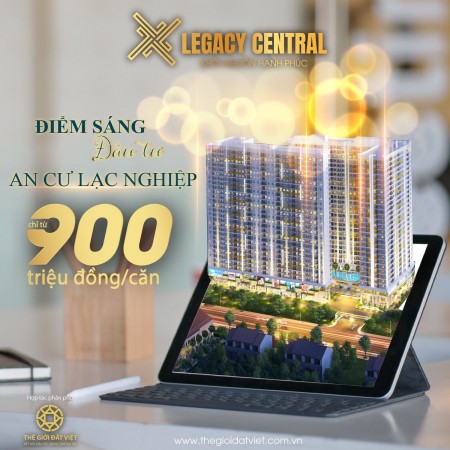 Căn hộ nhà đất bất động sản, chung cư Legacy Central, thanh toán 225 triệu nhận nhà ngay
