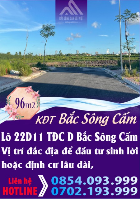 Bán Lô đất siêu đẹp tại Khu D tái định cư Bắc Sông Cấm, sổ đỏ chính chủ