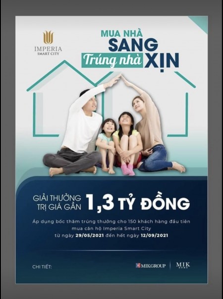 Cơ hội bốc thăm trúng thương căn Studio trị giá 1.3 tỷ khi mua căn hộ Imperia Smart City