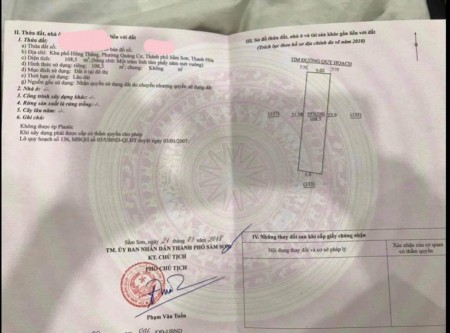 Bán đất thổ cư Quảng Cư Sầm Sơn Thanh Hóa, liên hệ 0941291982, giá thoả thuận