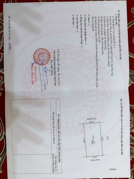 Chính chủ cần bán ô đất khu 8 xã Chu Hóa diện tích 300 m2, thổ cư 100%