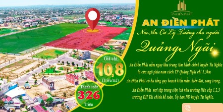 Bán Đất Đô Thị Vệ Tinh Phía Nam thành phố Quảng Ngãi, giá bán cực mềm, sổ chính chủ