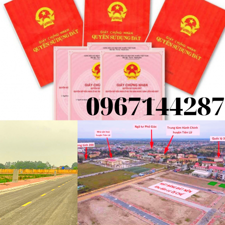 Khu đất đấu giá Dị Chế Tiên Lữ Hưng Yên, sổ đỏ lâu dài, liên hệ 0967144287