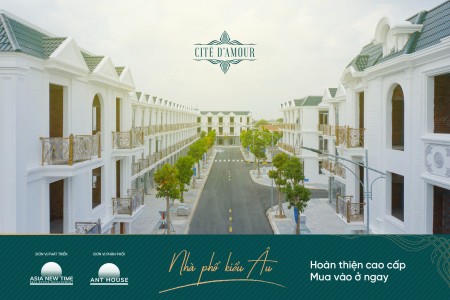Mua nhà sang Cite D'Amour - tặng 5 chỉ vàng nhà phố kiểu mẫu xây sẵn 1 trệt 2 lầu, SHR, bank 75%