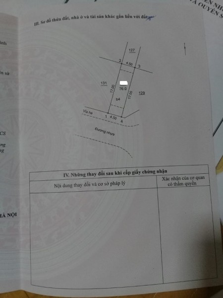 Bán nhà khu đô thị Văn Phú dt 76m2, 4 tầng, mt 4,5m, giá bán 6.6 tỷ TL