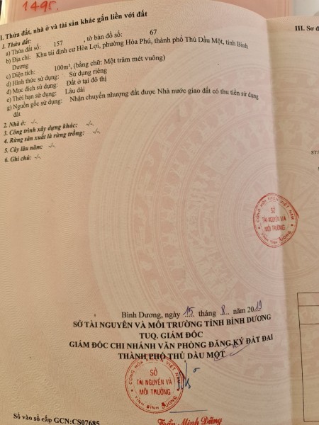 Bán đất mặt tiền đường Nam Kỳ Khởi Nghĩa, pháp lí đầy đủ, sổ sẵn chính chủ
