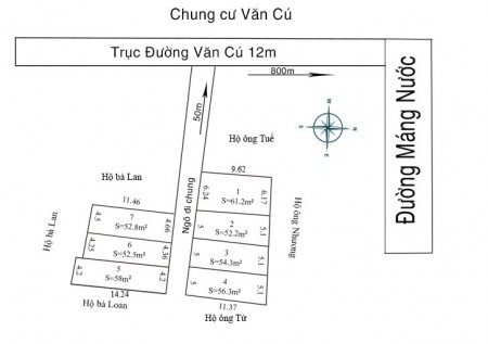 Bán lô đất 52m2 tại Văn Cú, An Đồng, An Dương giá 740tr sát cạnh dãy nhà ở cao cấp