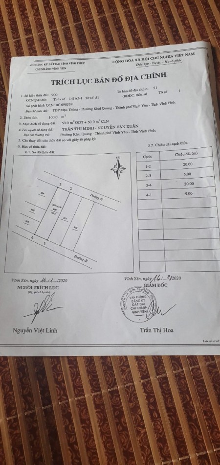 Bán lô đất 100m2 hai đầu đường Khai Quang Vĩnh Viễn, giá chỉ 1.2x tỷ