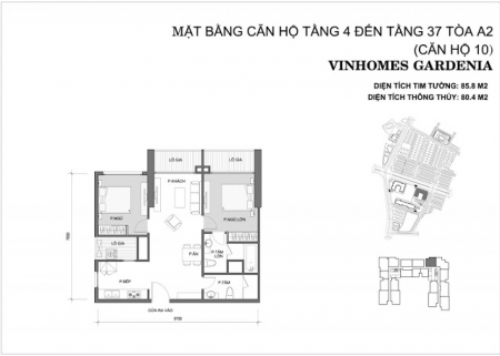 Chuyển công tác gia đình tôi cần bán căn hộ 2PN diện tích 86m2, chung cư Vinhomes Gardenia