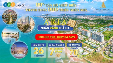 Căn hộ 87m2 tại dự án Aria Vũng Tàu tặng ngay 1 chỉ vàng, liên hệ 0909 04 6697