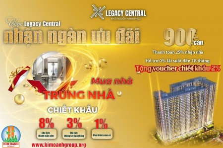 Cơ hội Vàng đầu tư với giá tốt nhất thị trường cùng Legacy central Thuận Giao Thuận An Bình Dương