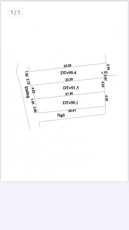 Cần bán đất diện tích sử dụng 91.5m2, giá 900tr, mặt tiền đường lớn, xe tới tận đất