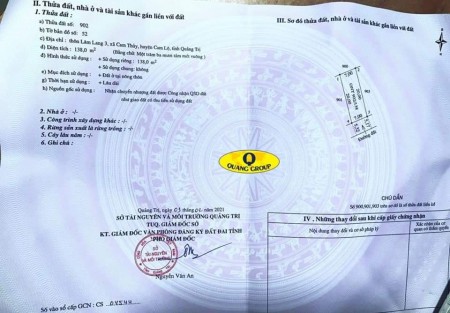 Bán đất chính chủ ngay cạnh Uỷ ban nhân dân Cam Thuỷ, giá chỉ 4xx, tiện ích đủ