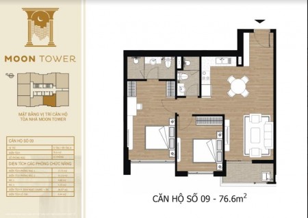 Tây Hồ Residence căn hộ 2PN/77m2 view Hồ Tây giá 3,42 tỷ full nội thất
