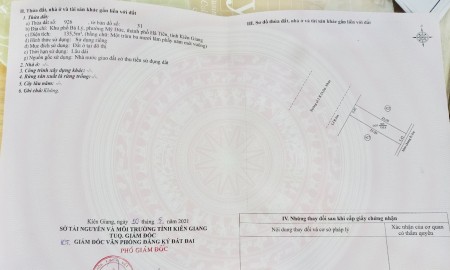 Đất khu dân cư Mỹ Đức, thành phố Hà Tiên, Kiên Giang thích hợp để đầu tư, giá thoả thuận