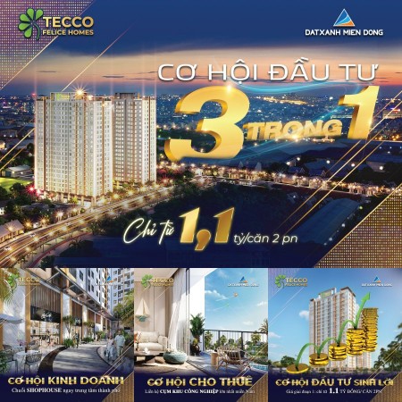 Dự Án Tecco Felice Home gần khu công nghiệp VSIP giá chỉ từ 21 triệu/m2, sổ từng căn