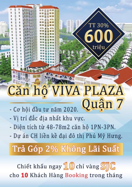 Cần bán căn hộ chung cư cao cấp Viva Plaza view 3 mặt đường Nguyễn Lương Bằng Quận 7