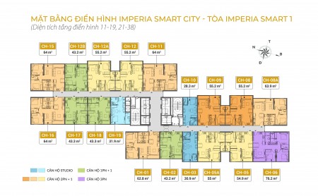 Bán căn hộ Imperia Smart City giá chỉ hơn 1 tỷ chiết khấu tới 9.5%, hỗ trợ lãi