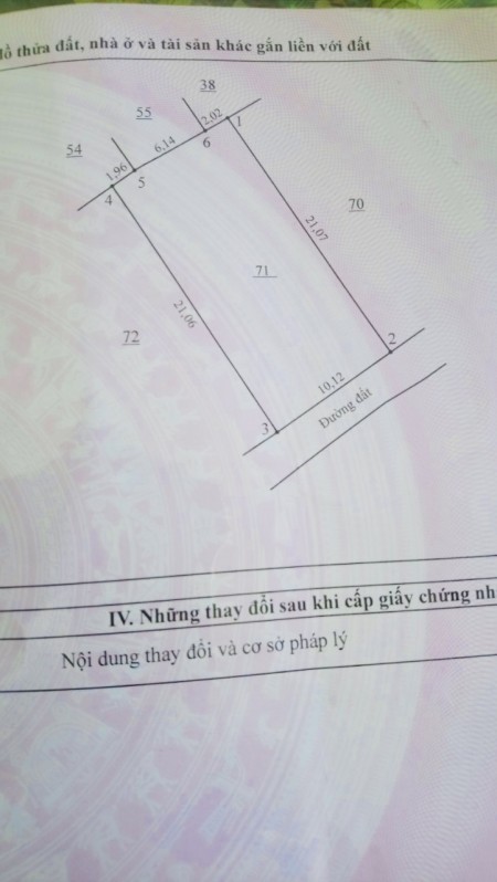 Bán đất diện tích sử dụng 210m2, giá bán 1.95 tỷ, sổ hồng riêng, chính chủ.