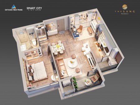 Chung cư The Sang Residence diện tích sử dụng 62m², 1pn cao cấp tại Đà Nẵng