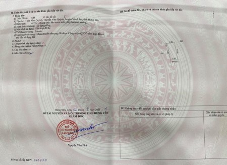 Đất trung tâm thị trấn như quỳnh diện tích 61.2 m LH 0982923665
