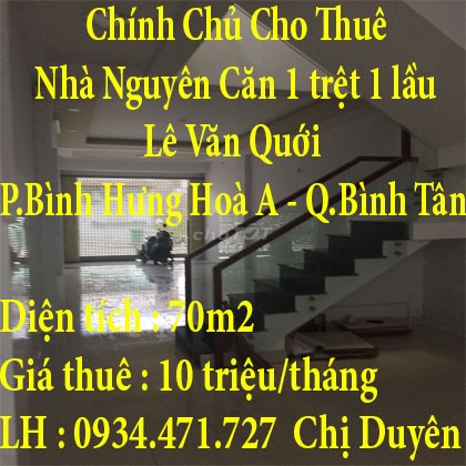Cho Thuê Nhà Nguyên Căn 366/21 Lê Văn Quới Quận Bình Tân thành phố Hồ Chí Minh