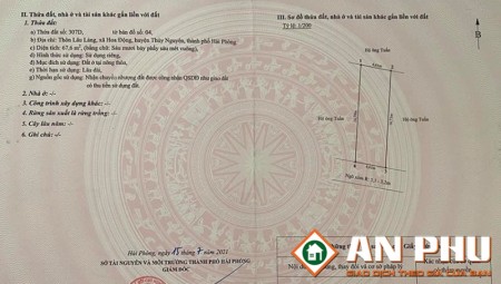 Chào bán lô đất thôn Lâu Làng, Hoa Động, Thuỷ Nguyên, Hải Phòng, giá tốt 880 triệu