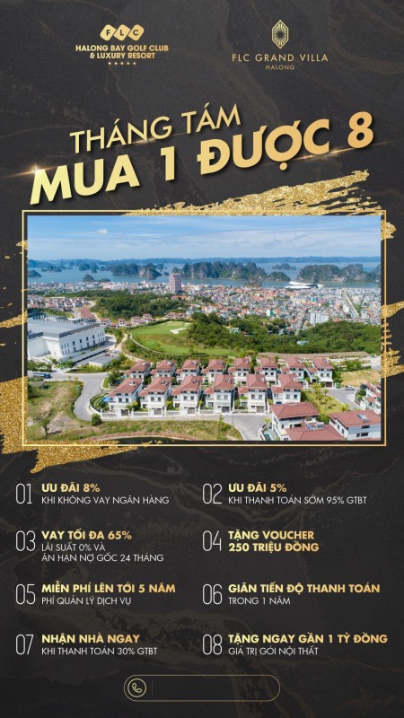 Bán biệt thự dự án tháng 8 ưu đãi ngập tràn chiết khấu 12%, hỗ trợ lãi suất 0% vay ngân hàng