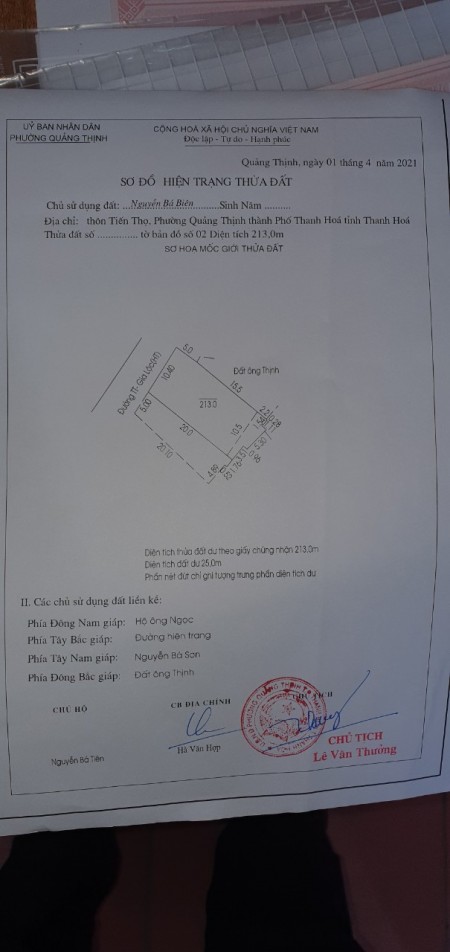 Bán lô đất thuộc đường quố lộ vành đai tây - Quảng Thịnh - Thanh Hóa, bàn giao sổ ngay