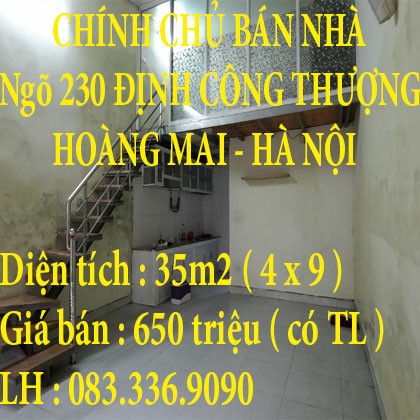 Chính chủ cần bán nhà nguyên căn tại Định Công Thượng Quận Hoàng Mai, giá bao tốt