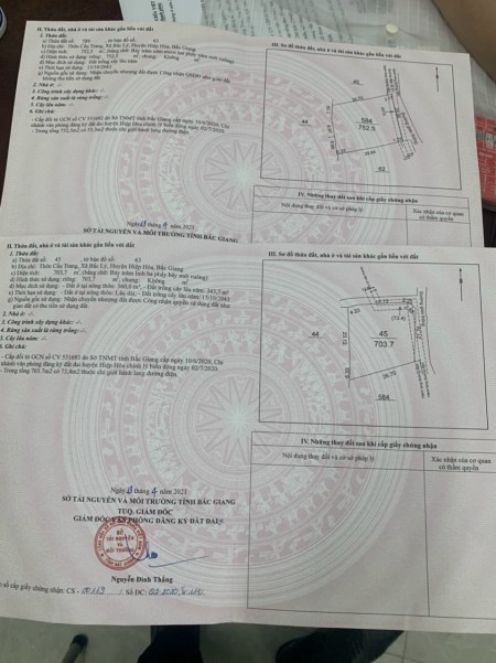 Bán đất rộng Danh Thắng, Hiệp Hòa, Bắc Giang, dt 1200m2 giá 1 tỷ xxx, ô tô 30 chỗ qua đất
