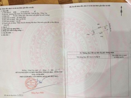 Cần bán lô đất full thổ cư Phú Mỹ sổ riêng, giá bán 920 triệu, sổ sẵn, mặt tiền rộng 6m
