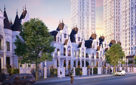 Biệt thự liền kề mang phong cách kiến trúc cổ điển Châu Âu, chiết khấu thanh toán sớm lên đến 5%