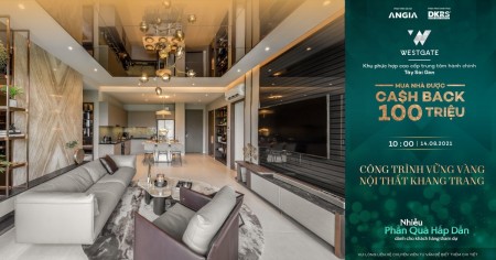 Thanh toán 30%(660tr) nhận nhà, chung cư West Gate vị trí đắc địa 5 mặt tiền đường